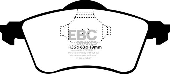 EBC Brakes DP61115 - Тормозные колодки, дисковые, комплект unicars.by