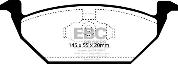 EBC Brakes DP1117 - Тормозные колодки, дисковые, комплект unicars.by