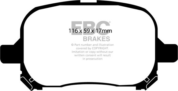 EBC Brakes DP21133 - Тормозные колодки, дисковые, комплект unicars.by