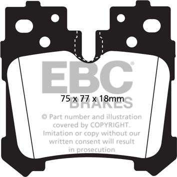 EBC Brakes DP1812 - Тормозные колодки, дисковые, комплект unicars.by