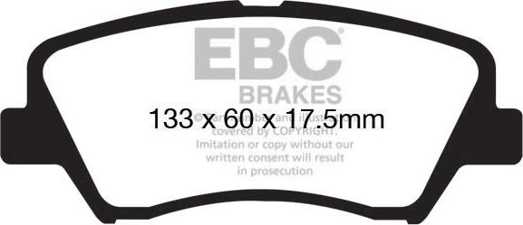 EBC Brakes DP1874 - Тормозные колодки, дисковые, комплект unicars.by