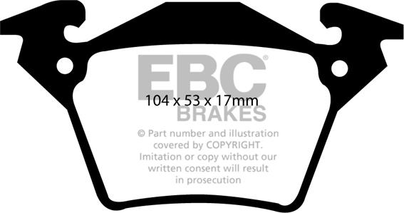 EBC Brakes DP1343 - Тормозные колодки, дисковые, комплект unicars.by