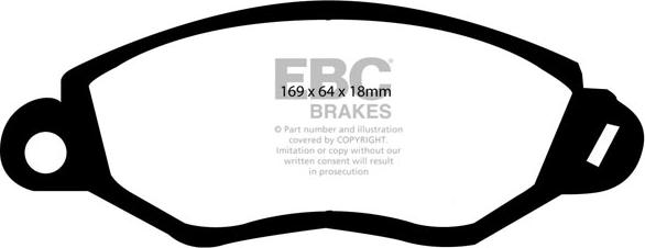 EBC Brakes DP1367 - Тормозные колодки, дисковые, комплект unicars.by