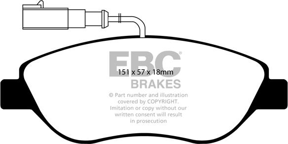 EBC Brakes DP1382 - Тормозные колодки, дисковые, комплект unicars.by