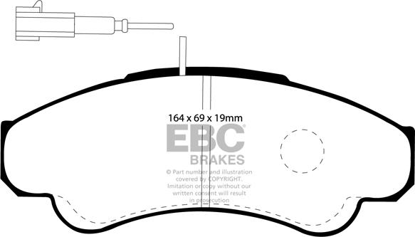 EBC Brakes DP1379 - Тормозные колодки, дисковые, комплект unicars.by