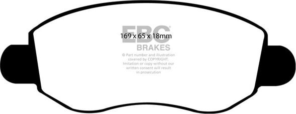 EBC Brakes DP1297 - Тормозные колодки, дисковые, комплект unicars.by