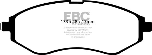 EBC Brakes DP1213 - Тормозные колодки, дисковые, комплект unicars.by