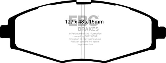 EBC Brakes DP1212 - Тормозные колодки, дисковые, комплект unicars.by