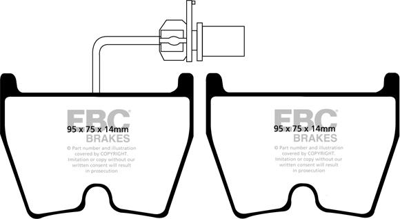 EBC Brakes DP81513RP1 - Комплект высокоэффективных тормозных колодок unicars.by