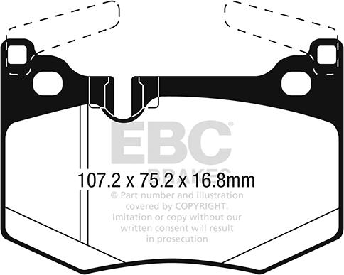 EBC Brakes DP42261R - Тормозные колодки, дисковые, комплект unicars.by