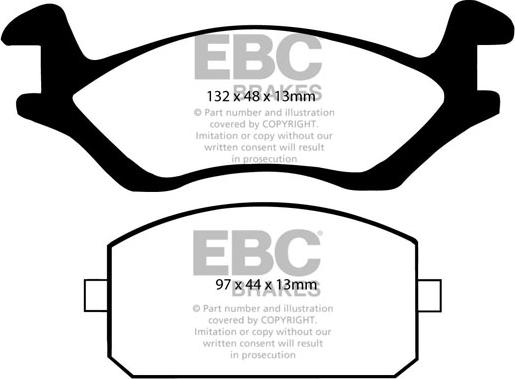 EBC Brakes DP322 - Тормозные колодки, дисковые, комплект unicars.by