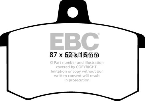 EBC Brakes DP370 - Тормозные колодки, дисковые, комплект unicars.by