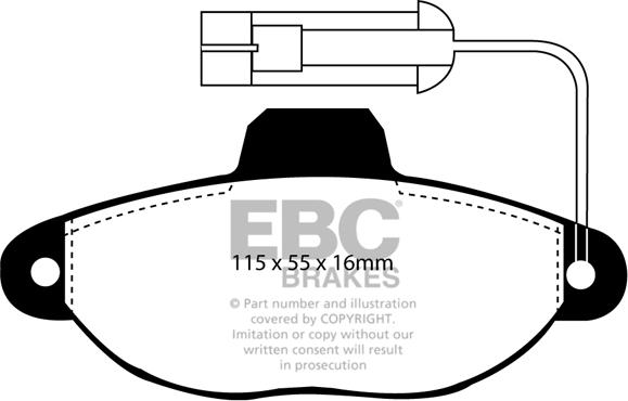 EBC Brakes DP2945 - Тормозные колодки, дисковые, комплект unicars.by