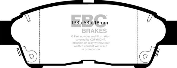 EBC Brakes DP964 - Тормозные колодки, дисковые, комплект unicars.by