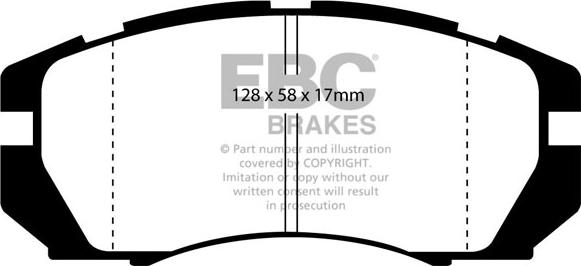 EBC Brakes DP9966 - Тормозные колодки, дисковые, комплект unicars.by