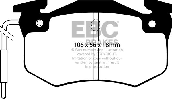 EBC Brakes DP458 - Тормозные колодки, дисковые, комплект unicars.by