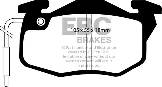 EBC Brakes DP2545 - Тормозные колодки, дисковые, комплект unicars.by