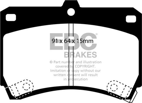 EBC Brakes DP2884 - Тормозные колодки, дисковые, комплект unicars.by