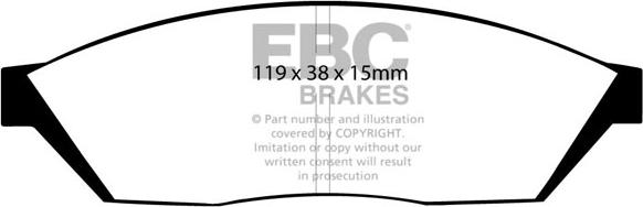 EBC Brakes DP2374 - Тормозные колодки, дисковые, комплект unicars.by