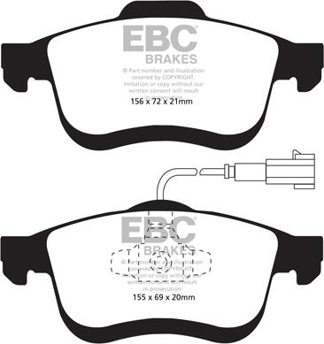 EBC Brakes DPX2010 - Тормозные колодки, дисковые, комплект unicars.by