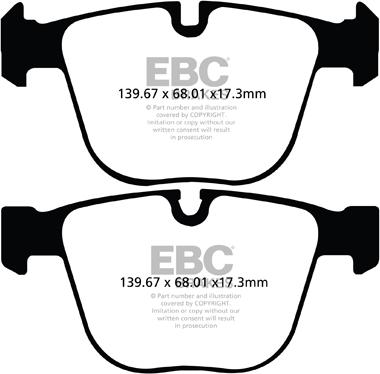 EBC Brakes DP22020 - Тормозные колодки, дисковые, комплект unicars.by