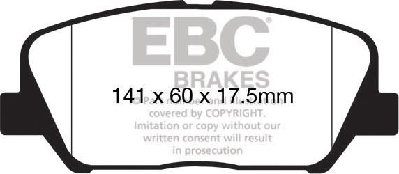 EBC Brakes DPX2172 - Тормозные колодки, дисковые, комплект unicars.by