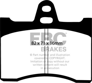 EBC Brakes DP227 - Тормозные колодки, дисковые, комплект unicars.by