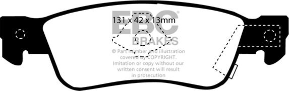 EBC Brakes DP777 - Тормозные колодки, дисковые, комплект unicars.by