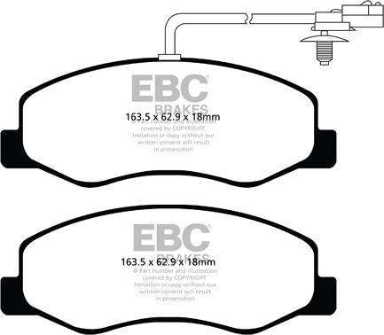 EBC Brakes DPX2085 - Тормозные колодки, дисковые, комплект unicars.by