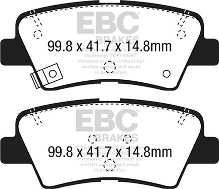 EBC Brakes DPX2188 - Тормозные колодки, дисковые, комплект unicars.by