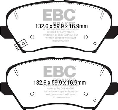 EBC Brakes DPX2232 - Тормозные колодки, дисковые, комплект unicars.by