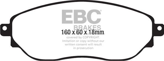 EBC Brakes DPX2226 - Тормозные колодки, дисковые, комплект unicars.by