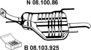 Eberspächer 08.100.86 - Глушитель выхлопных газов, конечный unicars.by