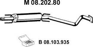 Eberspächer 08.202.80 - Средний глушитель выхлопных газов unicars.by