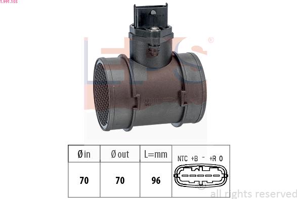 EPS 1.991.155 - Датчик потока, массы воздуха unicars.by