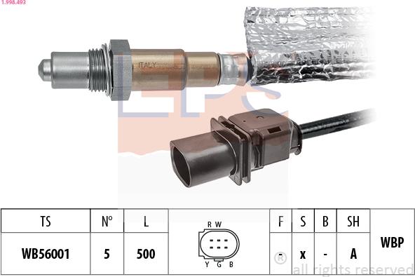 EPS 1.998.493 - Лямбда-зонд, датчик кислорода unicars.by