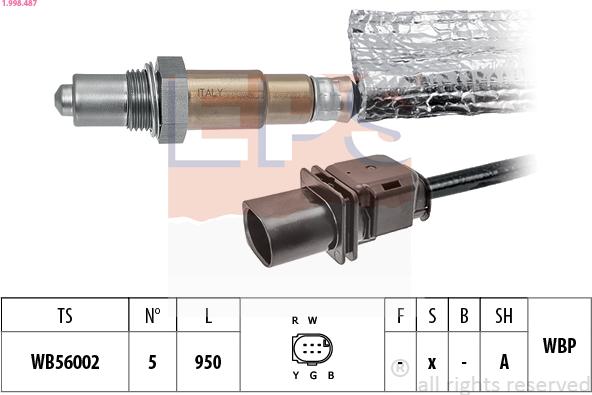 EPS 1.998.487 - Лямбда-зонд, датчик кислорода unicars.by