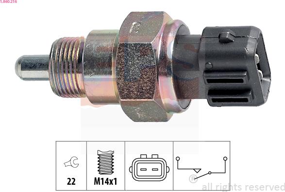 EPS 1.860.216 - Датчик, переключатель, фара заднего хода unicars.by