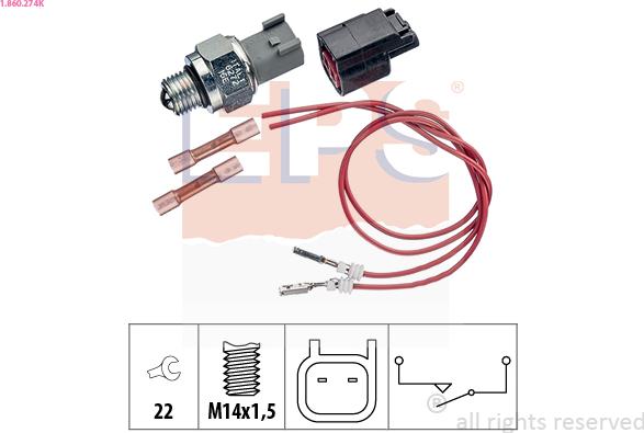 EPS 1.860.274K - Датчик, переключатель, фара заднего хода unicars.by