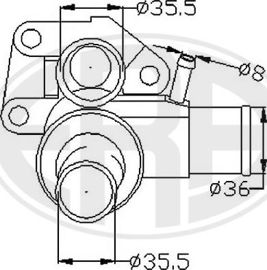 ERA 350315 - Термостат охлаждающей жидкости / корпус unicars.by