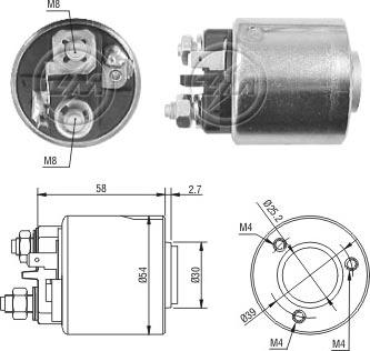 ERA ZM1491 - Тяговое реле, соленоид, стартер unicars.by