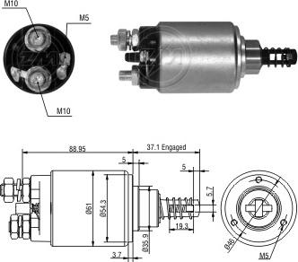 ERA ZM9636 - Тяговое реле, соленоид, стартер unicars.by