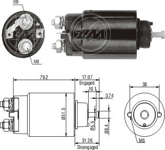 ERA ZM4760 - Тяговое реле, соленоид, стартер unicars.by