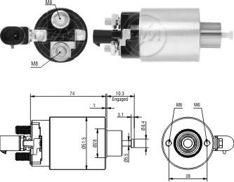 ERA ZM5695 - Тяговое реле, соленоид, стартер unicars.by