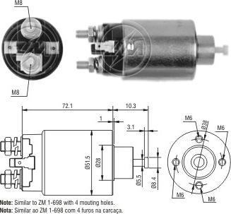 ERA ZM5698 - Тяговое реле, соленоид, стартер unicars.by