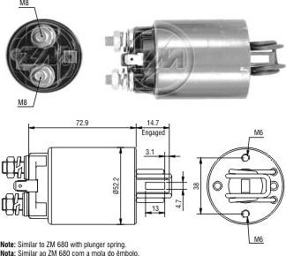 ERA ZM581 - Тяговое реле, соленоид, стартер unicars.by