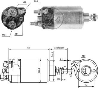 ERA ZM525 - Тяговое реле, соленоид, стартер unicars.by