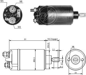 ERA ZM526 - Тяговое реле, соленоид, стартер unicars.by