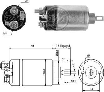 ERA ZM521 - Тяговое реле, соленоид, стартер unicars.by