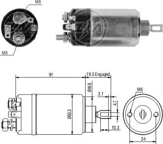 ERA ZM522 - Тяговое реле, соленоид, стартер unicars.by